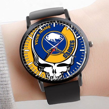 Buffalo Sabres NHL Personalized 3D Men Leather Hand Watch Gift For Fans For Father