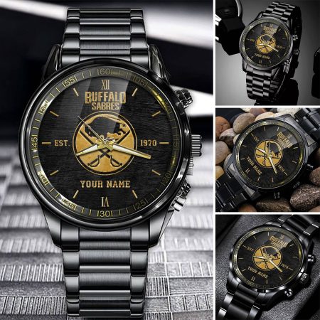 Buffalo Sabres NHL Personalized Black Fashion Watch For Fans