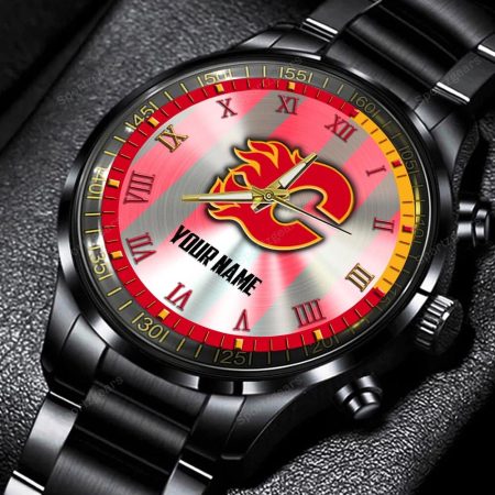 Calgary Flames NHL Personalized New Black Hand Watch Gift For Fans
