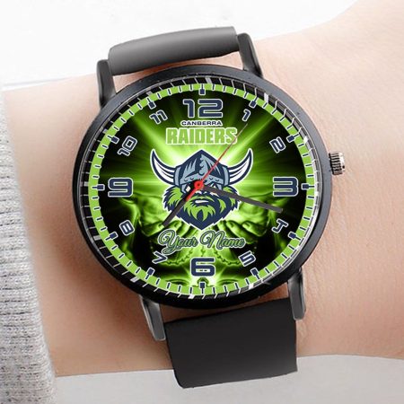 Canberra Raiders NRL 3D Men Leather Hand Watch Personalized Gift For Fans For Father For Fan