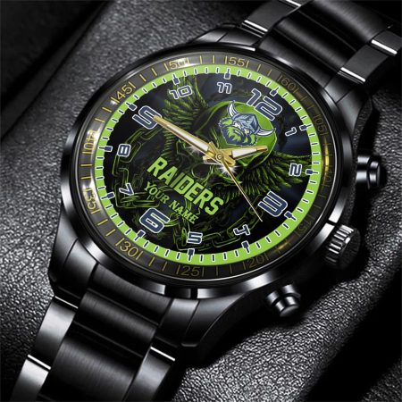 Canberra Raiders NRL Personalized 3D Men Skull Hand Watch Gift For Fans For Father For Fan