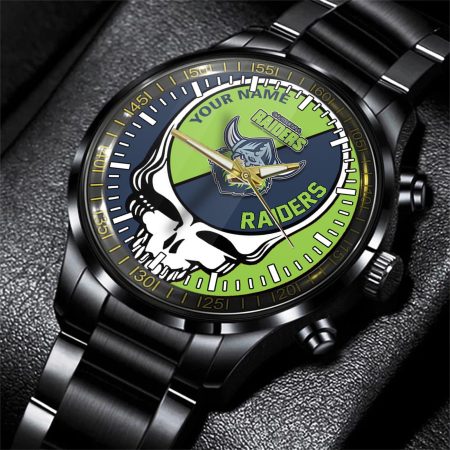 Canberra Raiders NRL Personalized 3D New Men Skull Hand Watch Gift For Fans For Father For Fan