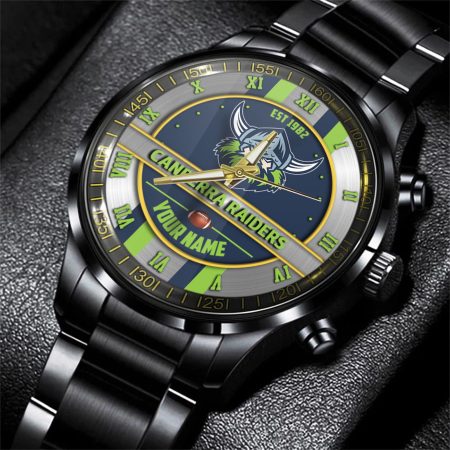 Canberra Raiders NRL Personalized Black Hand Watch Gift For Fans