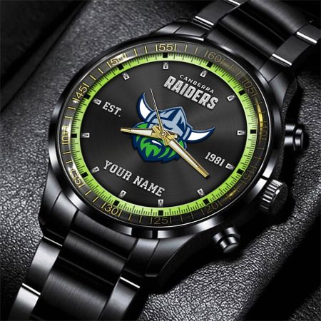 Canberra Raiders NRL Personalized Sport Black Fashion Watch Gifts For Fans
