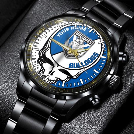 Canterbury Bankstown Bulldogs NRL Personalized 3D New Men Skull Hand Watch Gift For Fans For Father For Fan