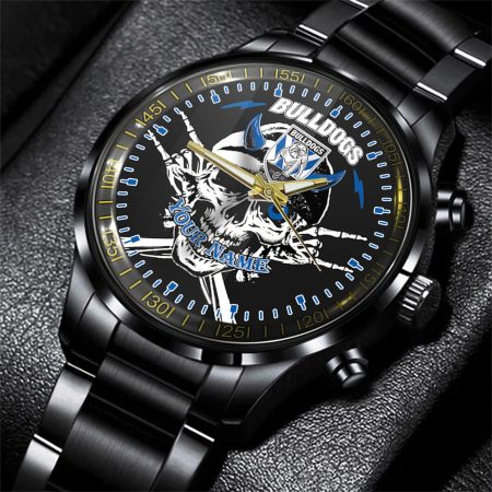 Canterbury Bankstown Bulldogs NRL Personalized Black Hand Watch Gift For Fans