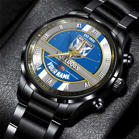 Canterbury Bankstown Bulldogs NRL Personalized Black Hand Watch Gift For Fans