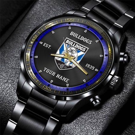 Canterbury Bankstown Bulldogs NRL Personalized Sport Black Fashion Watch Gifts For Fans