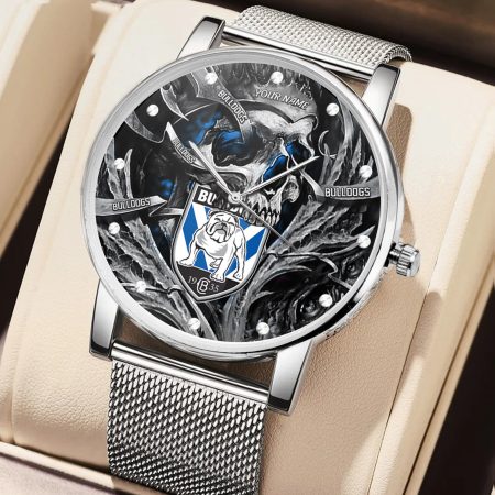 Canterbury Bankstown Bulldogs NRL Skull 3D Women Hand Watch Personalized Gift For Fans