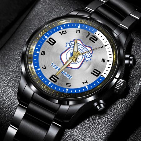 Cardiff City EFL Personalized Black Stainless Steel Hand Watch For Fan
