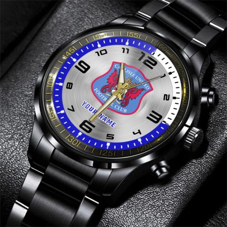 Carlisle United EFL Personalized Black Stainless Steel Hand Watch For Fan