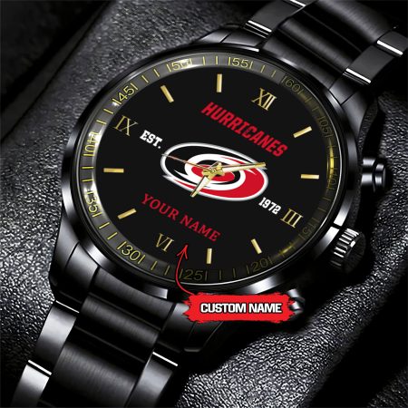 Carolina Hurricanes NHL Hockey Game Time Custom Black Fashion Watch For Fan