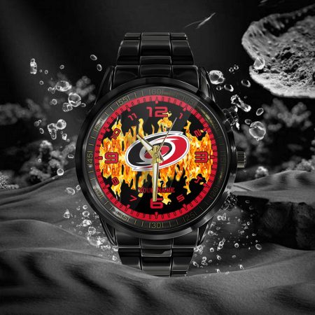 Carolina Hurricanes NHL Personalized 3D Black Watch Gift For Fans