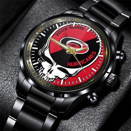 Carolina Hurricanes NHL Skull Personalized Hand Watch Gift For Fans