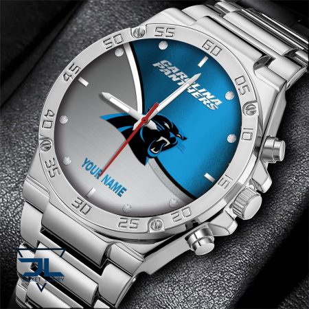 Carolina Panthers NFL Personalized Black Hand Watch Gifts For Fans