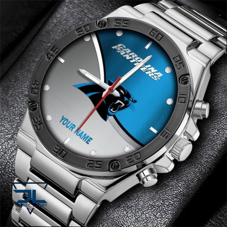 Carolina Panthers NFL Personalized Black Hand Watch Gifts For Fans