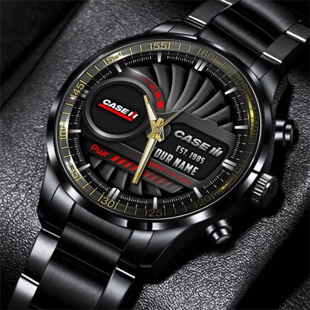 Case IH Tractor Personlazied Black Fashion Hand Watch Gifts For Dad