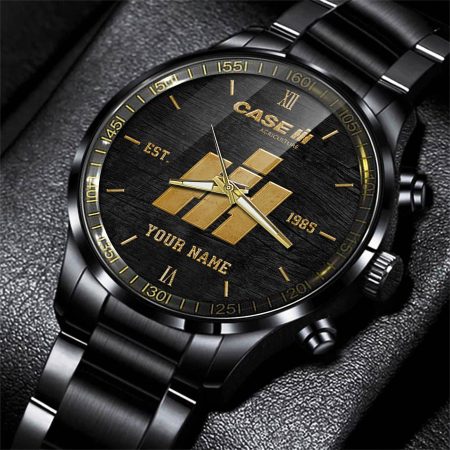 Case IH Tractor Personlazied Black Fashion Hand Watch Gifts For Dad