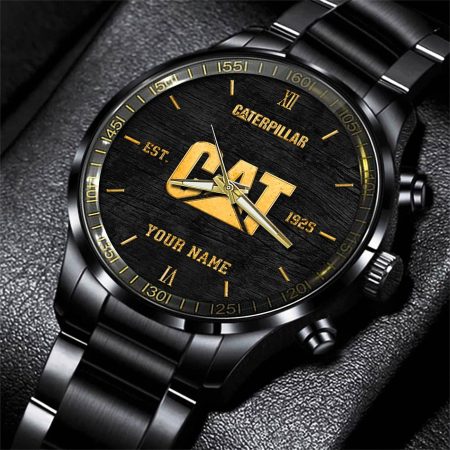 Caterpillar Tractor Personlazied Black Fashion Hand Watch Gifts For Dad
