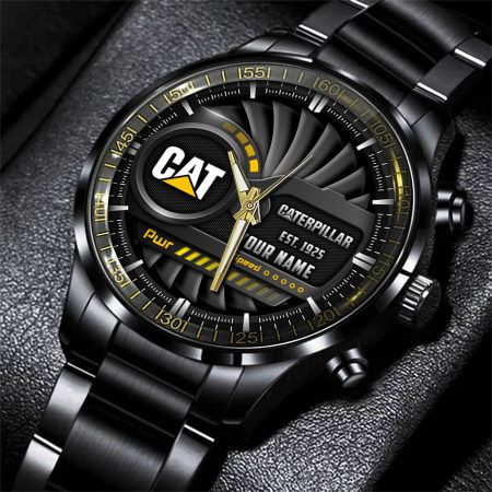 Caterpillar Tractor Personlazied Black Fashion Hand Watch Gifts For Dad