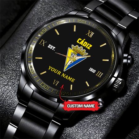 Cádiz LaLiga Personalized Black Hand Watch Gifts For Fan Club