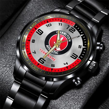 Charlton Athletic EFL Personalized Black Stainless Steel Hand Watch For Fan