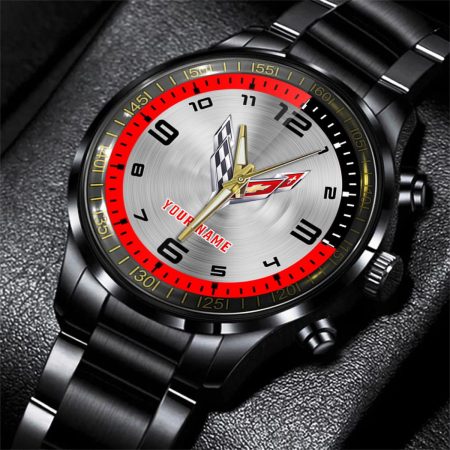 Chevrolet Corvette Car Personalized Black Stainless Steel Hand Watch For Fan
