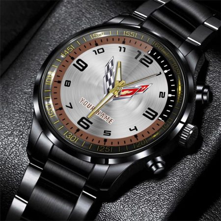 Chevrolet Corvette Car Personalized Black Stainless Steel Hand Watch For Fan