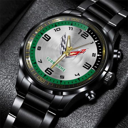 Chevrolet Corvette Car Personalized Black Stainless Steel Hand Watch For Fan