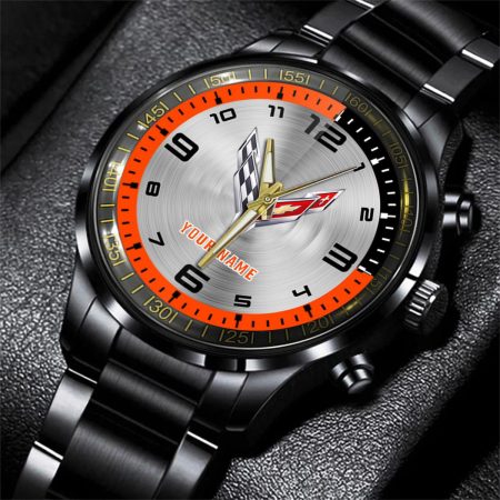 Chevrolet Corvette Car Personalized Black Stainless Steel Hand Watch For Fan