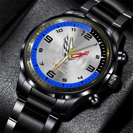 Chevrolet Corvette Car Personalized Black Stainless Steel Hand Watch For Fan