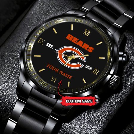 Chicago Bears NFL Personalized Black Fashion Watch