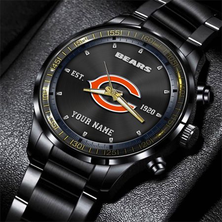Chicago Bears NFL Personalized Black Fashion Watch Gifts For Fans