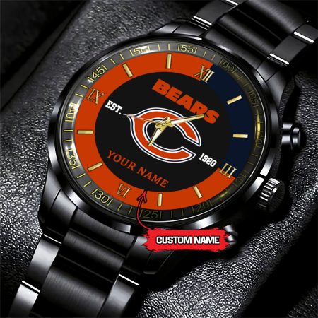 Chicago Bears NFL Personalized Black Fashion Watch