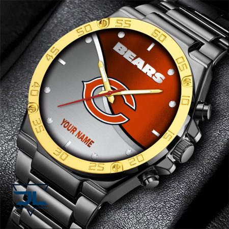 Chicago Bears NFL Personalized Black Hand Watch Gifts For Fans