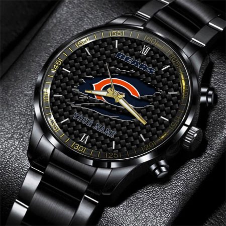 Chicago Bears NFL Personalized Sport Black Fashion Watch For Fan