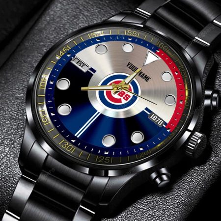 Chicago Cubs MLB Personalized New Black Hand Watch Gift For Fans