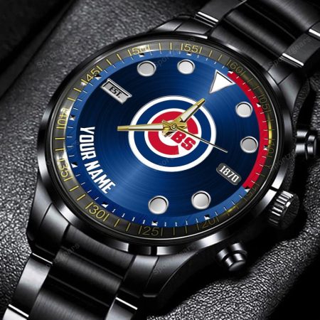 Chicago Cubs MLB Personalized New Black Hand Watch Gift For Fans