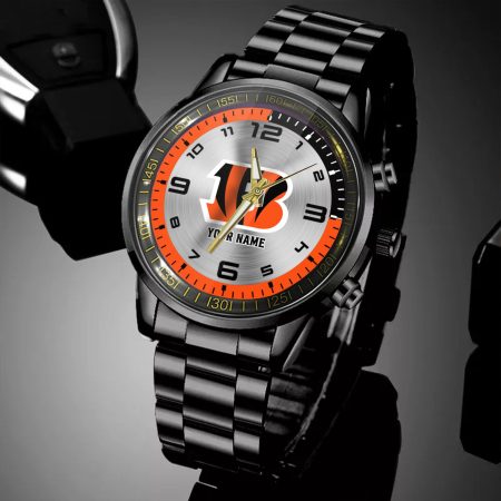 Cincinnati Bengals NFL Personalized Black Hand Watch Gifts For Fans