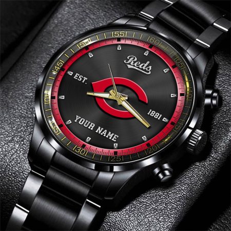 Cincinnati Reds MLB Personalized Black Style Hand Watch Gifts For Fan