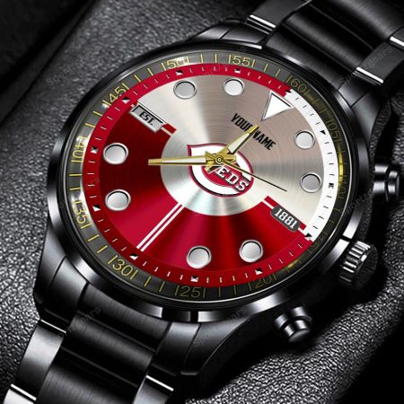 Cincinnati Reds MLB Personalized New Black Hand Watch Gift For Fans