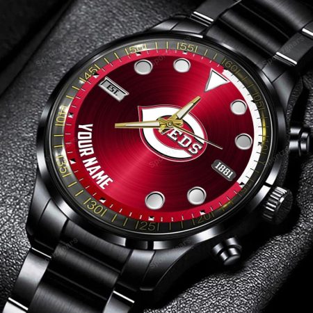 Cincinnati Reds MLB Personalized New Black Hand Watch Gift For Fans
