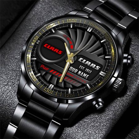 Claas Tractor Personlazied Black Fashion Hand Watch Gifts For Dad