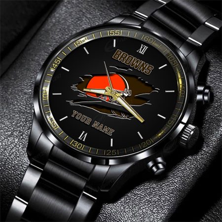 Cleveland Browns NFL Personalized Black Fashion Watch For Football Lovers For Fan