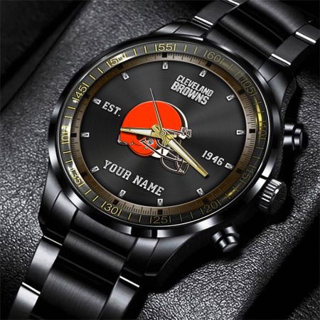Cleveland Browns NFL Personalized Black Fashion Watch Gifts For Fans