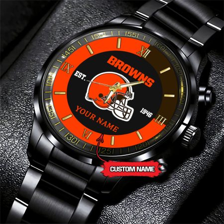 Cleveland Browns NFL Personalized Black Fashion Watch