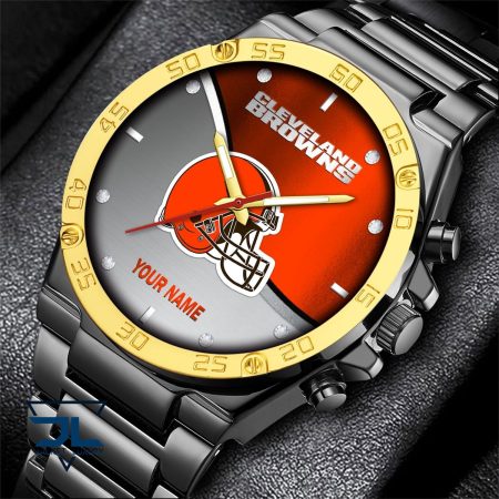 Cleveland Browns NFL Personalized Black Hand Watch Gifts For Fans