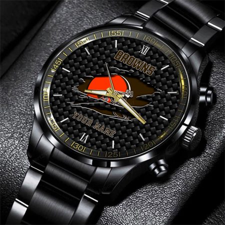 Cleveland Browns NFL Personalized Sport Black Fashion Watch For Fan