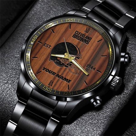 Cleveland Browns NFL Personalized Sport Black Watch Gifts For Fans