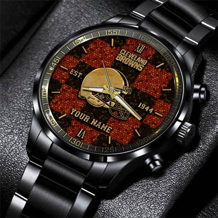 Cleveland Browns NFL Personalized Sport Black Watch Gifts For Fans